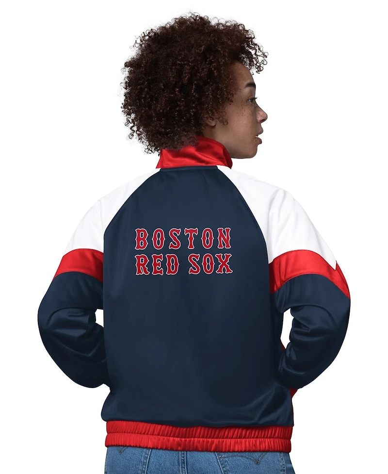 Starter Women's White/Red Boston Red Sox Teamwork Raglan Full-Zip Track Jacket