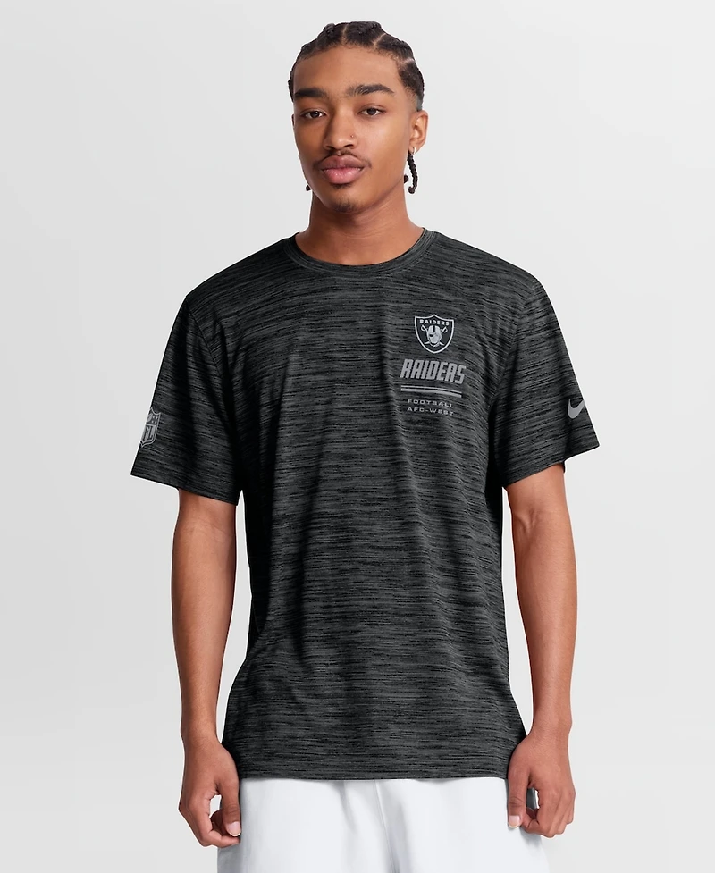 Nike Men's Black Las Vegas Raiders Sideline Double Covered Dri-fit Velocity T-Shirt