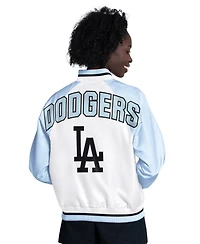 Starter Women's Light Blue/White Los Angeles Dodgers Blitz Varsity Raglan Full-Snap Satin Jacket