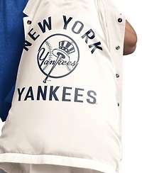 Starter Women's Cream New York Yankees Cooperstown First Down Full-Snap Coaches Jacket