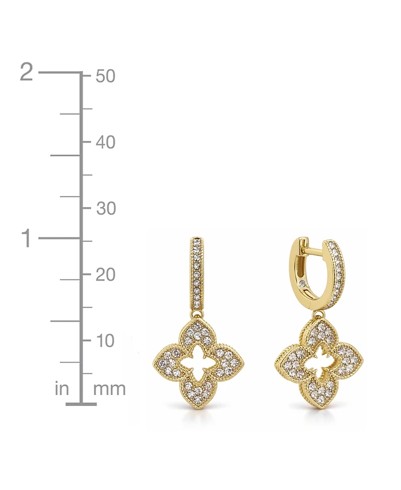 And Now This Crystal Flower Hinged Hoop Earrings