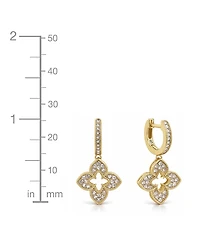 And Now This Crystal Flower Hinged Hoop Earrings