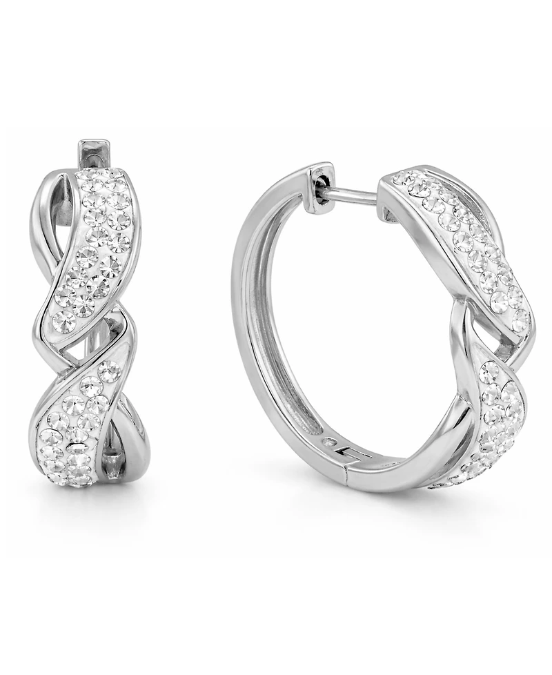 And Now This Crystal Twisted Hinged Hoop Earrings