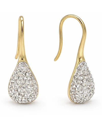 And Now This Crystal Paved Drop Wire Hook Earrings