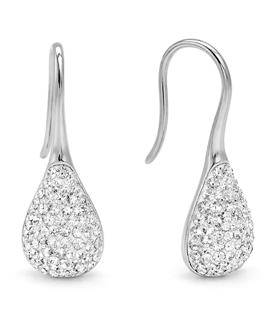 And Now This Crystal Paved Drop Wire Hook Earrings