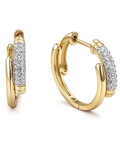 And Now This Crystal Bypass Hinged Hoop Earrings