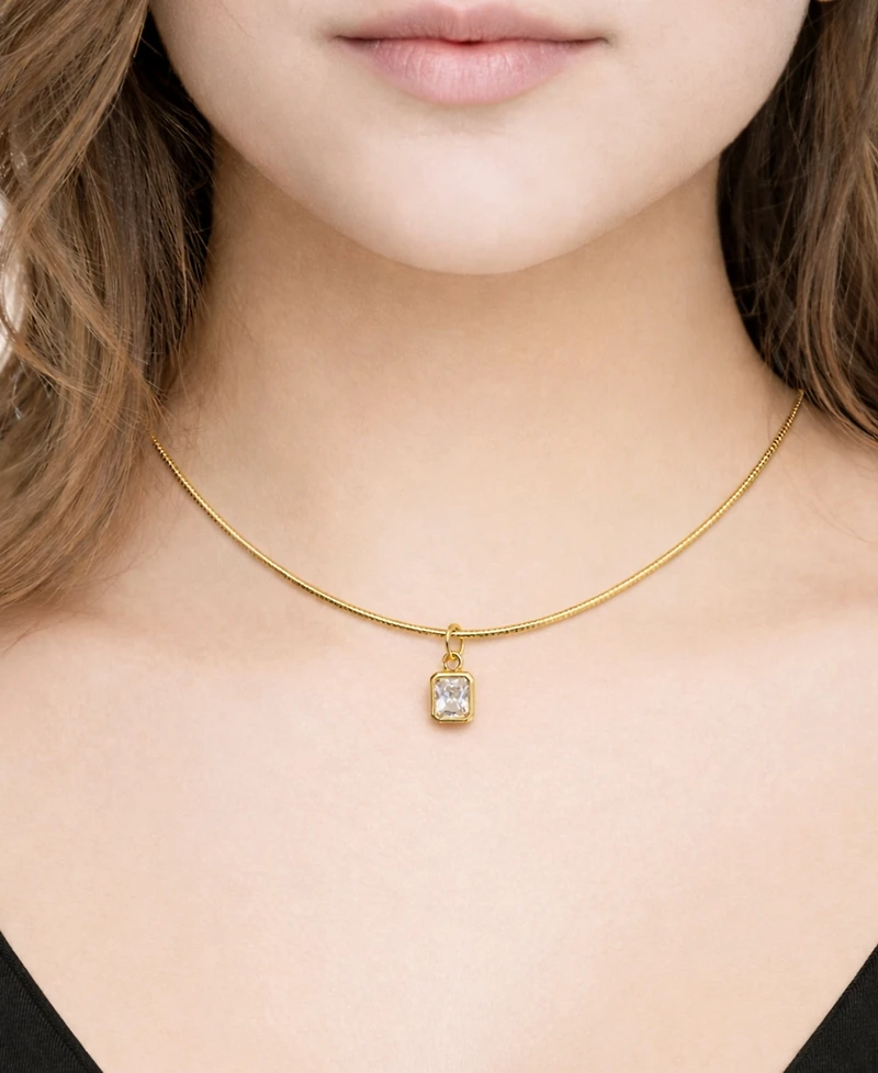 And Now This Snake Chain Cubic Zirconia Drop Necklace