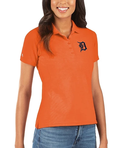 Antigua Women's Orange Detroit Tigers Legacy Pique Polo Shirt