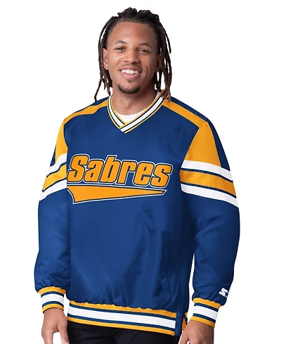 Starter Men's Royal Buffalo Sabres Reliever V-Neck Pullover Jacket