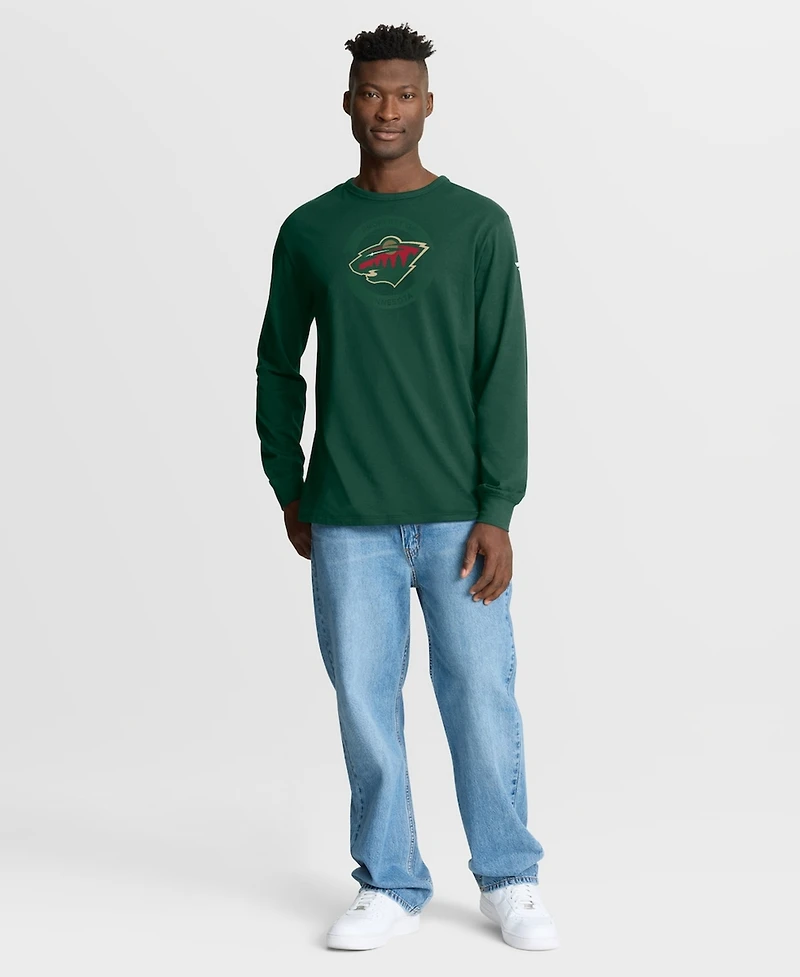 Fanatics Men's Green Minnesota Wild Authentic Pro Property Of Practice Long Sleeve T-Shirt