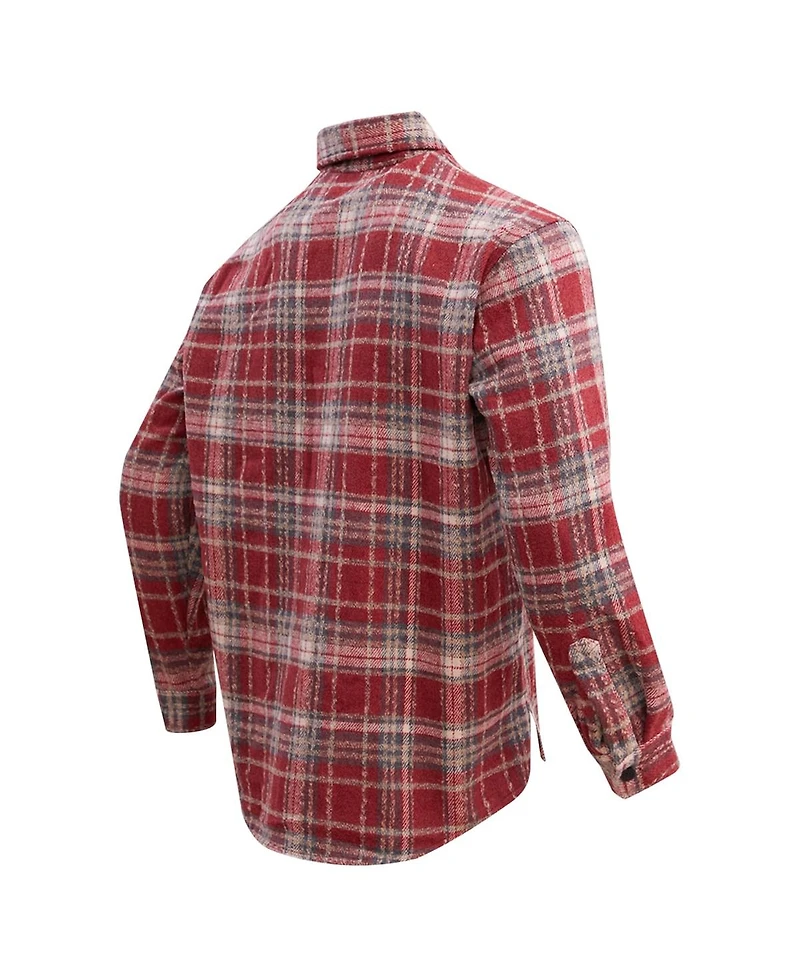 Freeze Max Men's Snoopy Wine Peanuts Top Dog Flannel Button-Up Shirt