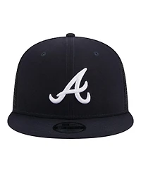 New Era Big Boys and Girls Navy Atlanta Braves 9FIFTY Trucker Snapback Hat