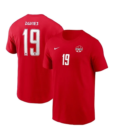 Nike Men's Alphonso Davies Red Canada Soccer Home Name & Number T-Shirt