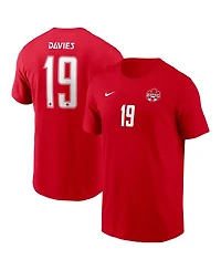 Nike Men's Alphonso Davies Red Canada Soccer Home Name & Number T-Shirt