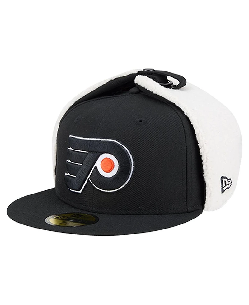 New Era Men's Black Philadelphia Flyers Injection Dog Ear Classic Fitted Hat