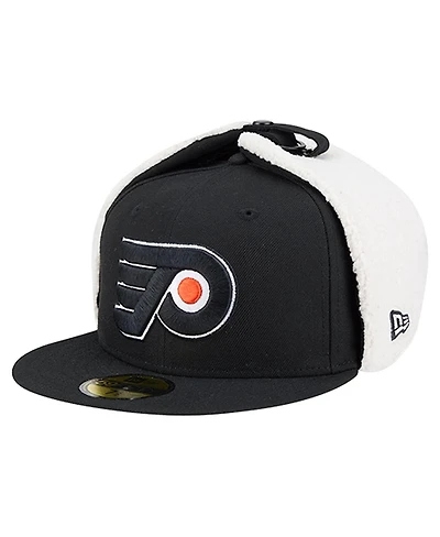 New Era Men's Black Philadelphia Flyers Injection Dog Ear Classic Fitted Hat