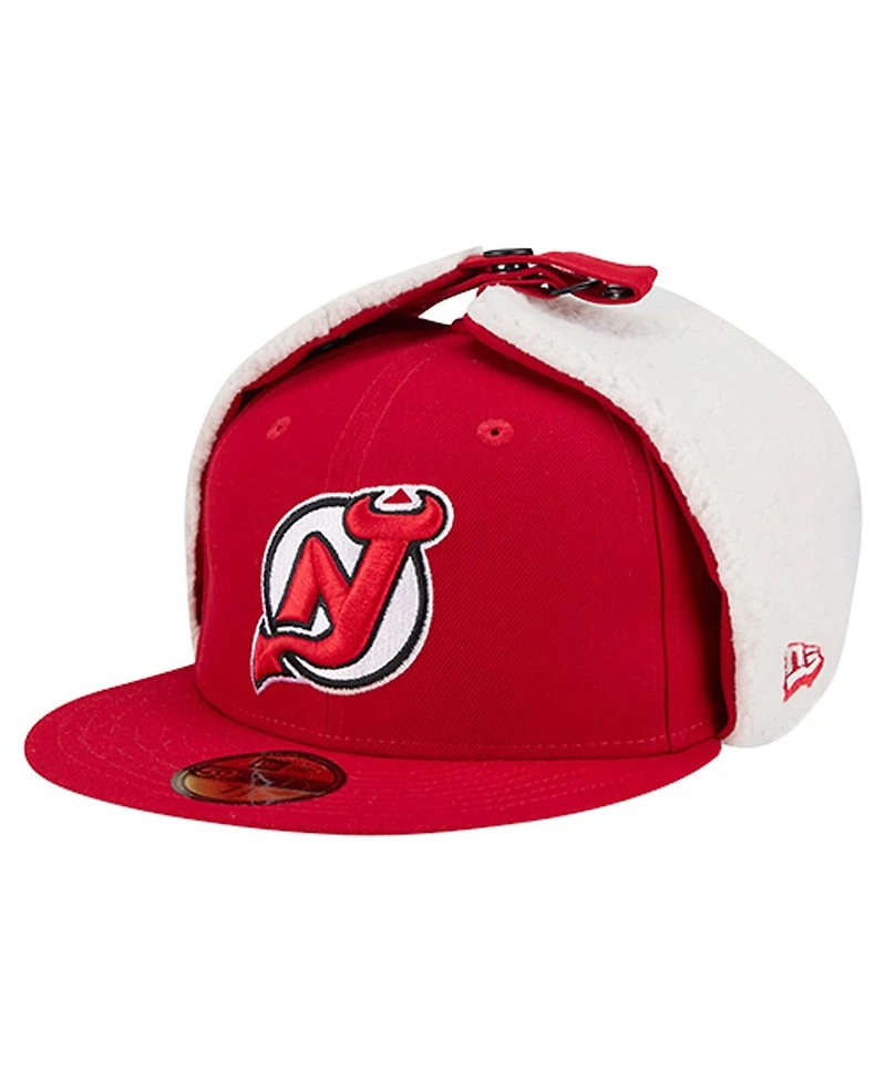 New Era Men's Red Jersey Devils Injection Dog Ear Classic Fitted Hat