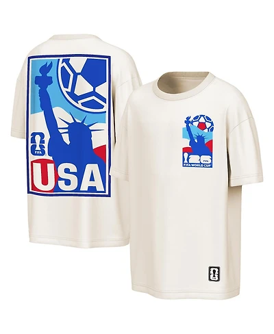 Outerstuff Men's Cream Usmnt Fifa World Cup 2026 Post Card Oversized T-Shirt