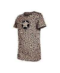 New Era Big Girls Brown Houston Astros Leopard T-Shirt