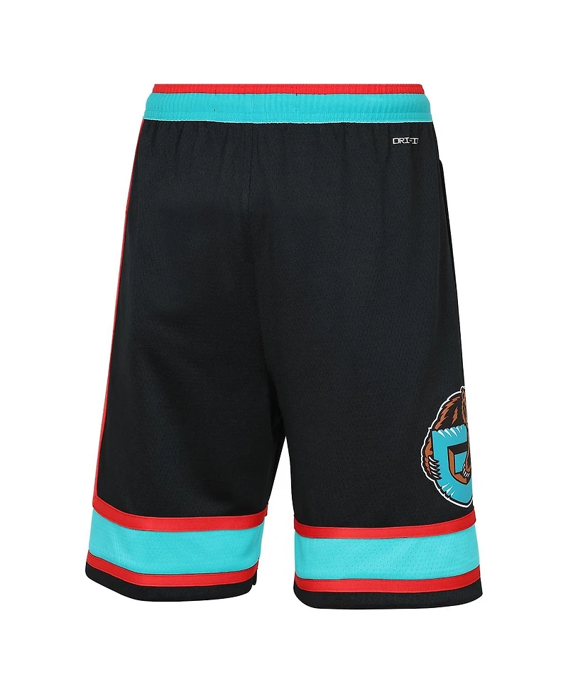 Nike Big Boys and Girls Black Memphis Grizzlies Hardwood Classics Dri-fit Swingman Shorts