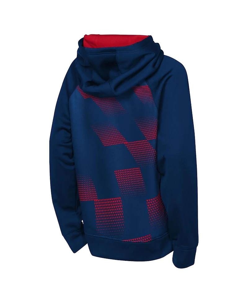Outerstuff Big Boys and Girls Red/Navy New England Revolution Striker Fleece Hoodie