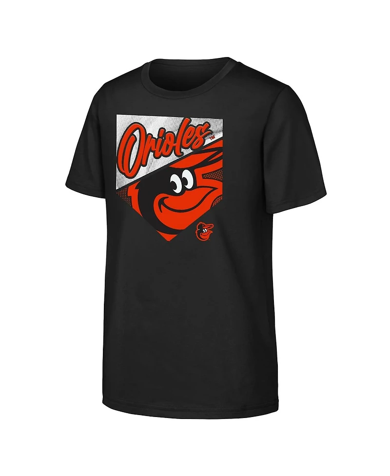 Outerstuff Big Boys and Girls Black Baltimore Orioles Prime Plate T-Shirt