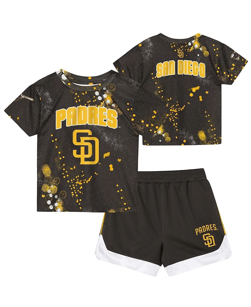 Outerstuff Preschool Brown San Diego Padres Pinch Hitter Infielder T-Shirt and Shorts Set