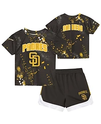 Outerstuff Preschool Brown San Diego Padres Pinch Hitter Infielder T-Shirt and Shorts Set