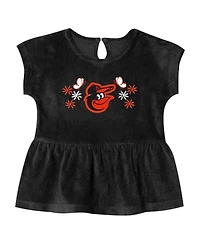 Outerstuff Toddler Girls Black Baltimore Orioles Hop Base Fashion T-Shirt and Shorts Set