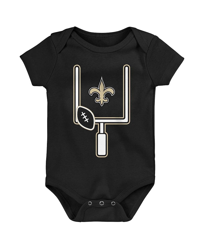 Outerstuff Baby Boys and Girls 3-Pack New Orleans Saints Littlest Player Bodysuit Set