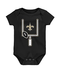 Outerstuff Baby Boys and Girls 3-Pack New Orleans Saints Littlest Player Bodysuit Set