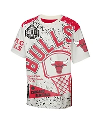 Outerstuff Big Boys and Girls Cream Chicago Bulls Top Player All-Over-Print T-Shirt