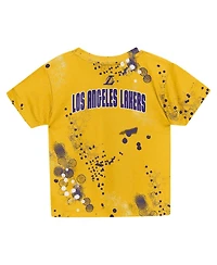 Outerstuff Preschool Gold Los Angeles Lakers Home Plate T-Shirt and Shorts Set