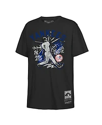 Mitchell & Ness Big Boys and Girls Derek Jeter Black New York Yankees Chalked Up Player T-Shirt