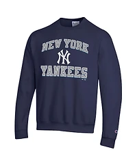 Champion Men's Navy New York Yankees Heart Soul Powerblend Sweatshirt