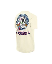 New Era Men's Natural Chicago Cubs Dia de los Muertos Sugar Skull T-Shirt