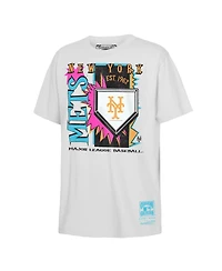 Mitchell & Ness Big Boys and Girls White New York Mets Cooperstown Neon Field Shock T-Shirt