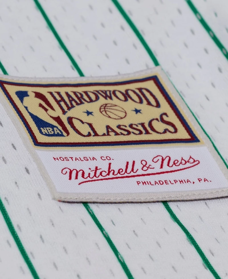 Mitchell & Ness Men's White Boston Celtics Head Coach Pinstripe Mesh Full-Button Baseball Jersey