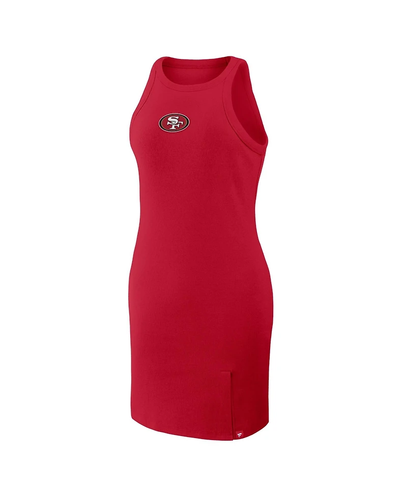 Fanatics Women's Scarlet San Francisco 49ers Push Beyond Tri-Blend Ribbed Sleeveless Dress