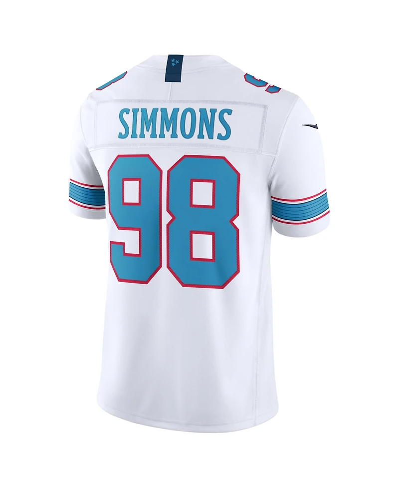 Nike Men's Jeffery Simmons White Tennessee Titans Vapor F.u.s.e. Sewn Down Limited Jersey