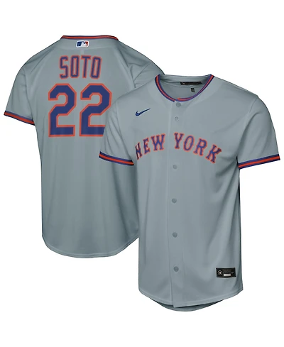 Nike Big Boys and Girls Juan Soto Gray New York Mets Road Replica Jersey