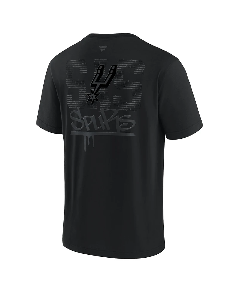 Fanatics Men's San Antonio Spurs Blackout Heavyweight T-Shirt