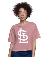 Starter Women's Pink St. Louis Cardinals Play the Ball Boxy Cropped T-Shirt