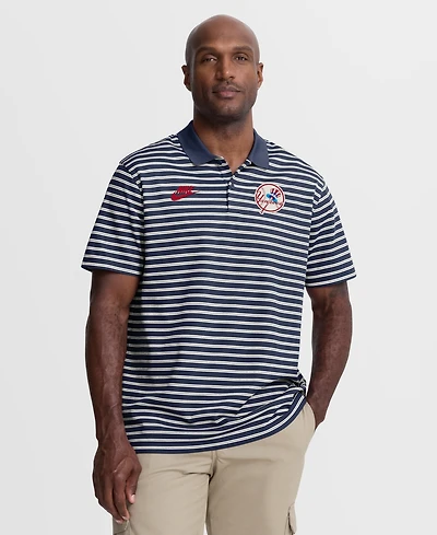 Nike Men's Navy New York Yankees Cooperstown Collection Dri-fit Victory Striped Polo Shirt