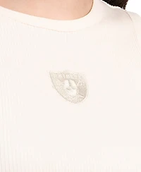 Starter Women's Cream Las Vegas Raiders Travel Pastels Cropped Tank