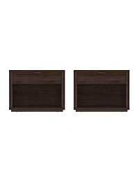 Manhattan Comfort Evelyn 2-Piece 32" Modern 1-Drawer Nightstands