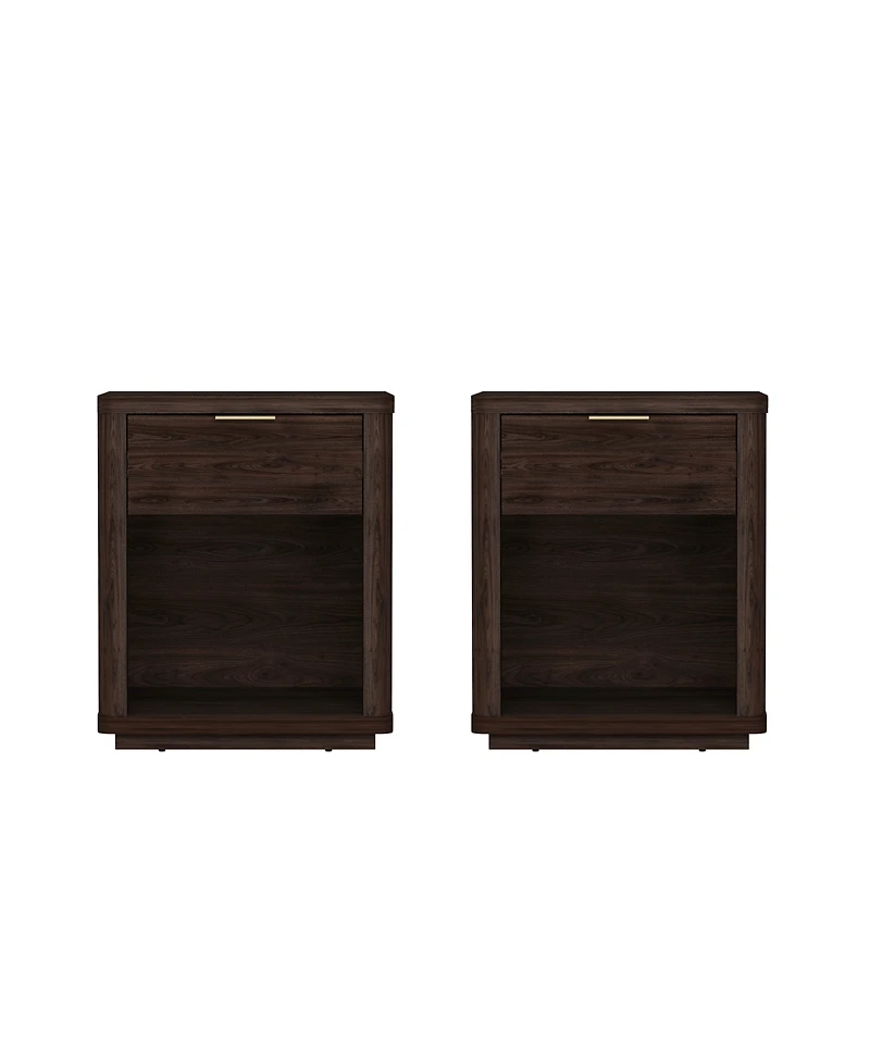 Manhattan Comfort Evelyn 2-Piece 20" -Drawer Nightstands