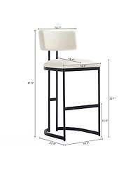 Manhattan Comfort Juno 18.5" Faux Leather Upholstered Metal Barstool