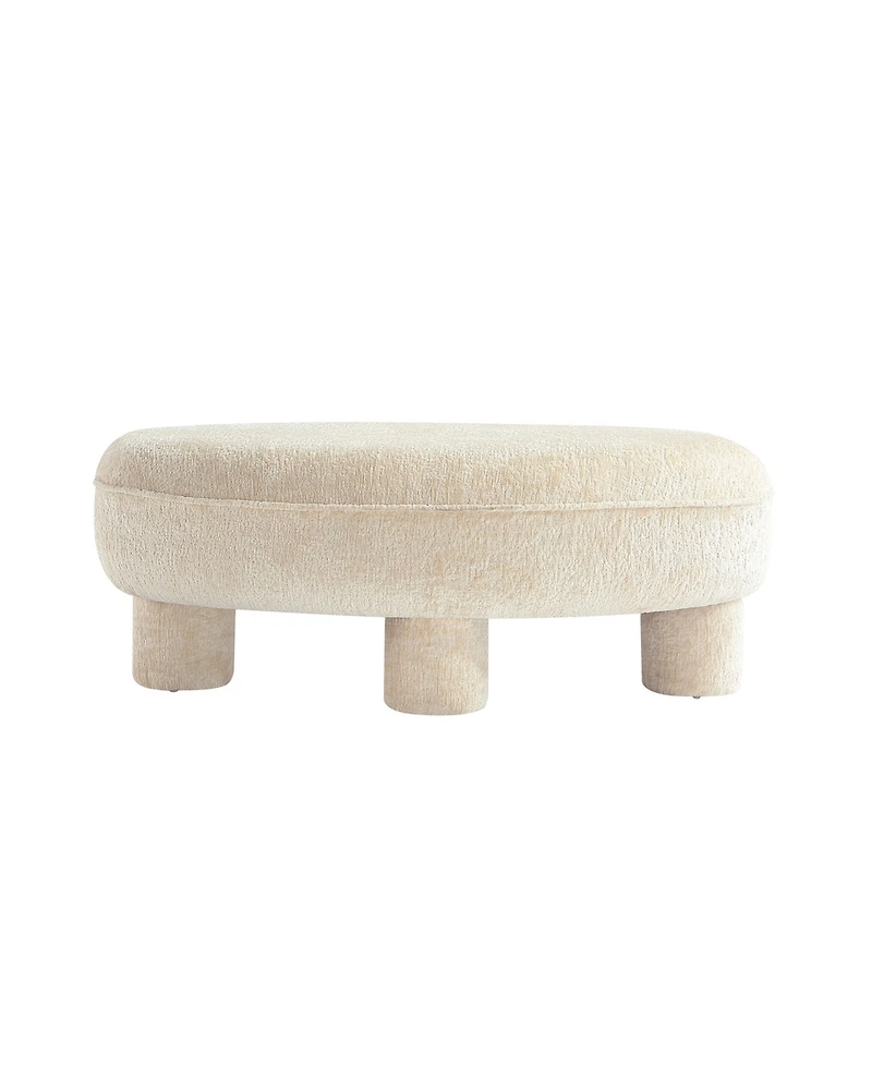 Manhattan Comfort Tribeca 45.5" Chenille Upholstered Accent Ottoman