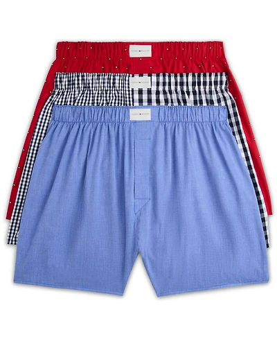 Tommy Hilfiger Men's Cotton Classics Woven Boxer Briefs, 3-Pack Set